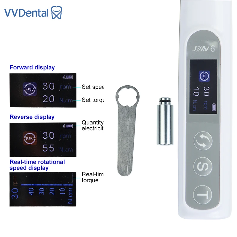 Dental Implant Motor with 16pcs Screwdrivers Electric Wireless Torque Driver Implant Torque Wrench Contra Angle Motor