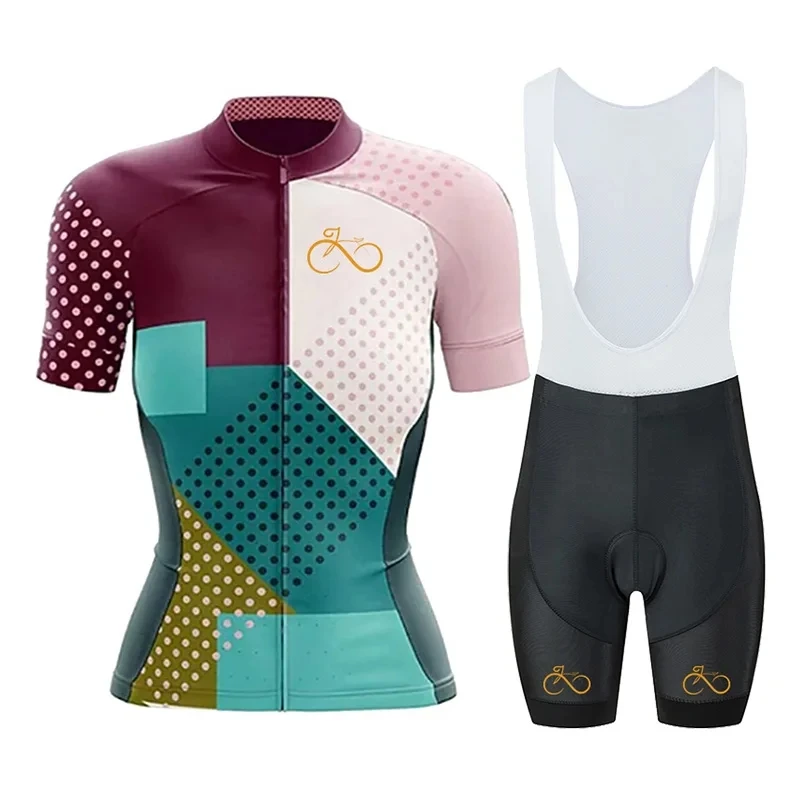 Women\'s Cycling Clothing Set, Mountain Bike Pro Team Jersey, Summer, 2023 Bicycle