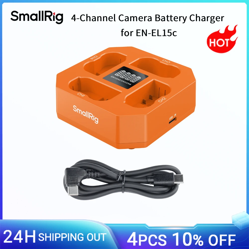 

SmallRig Four-Channel Camera Battery Charger for EN-EL15c for Z8/Z7Ⅱ/Z6Ⅲ/Z5Ⅱ/Zf with 45W PD Fast Charging LED Indicator 5747