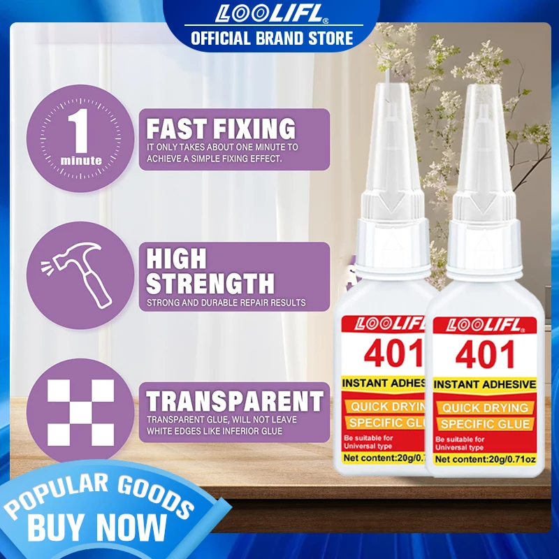 20ml 401 Super Glue for Car Windshield Window Glass Repair Bonding Instant Strong Quick Dry Adhesive High Strength view 3