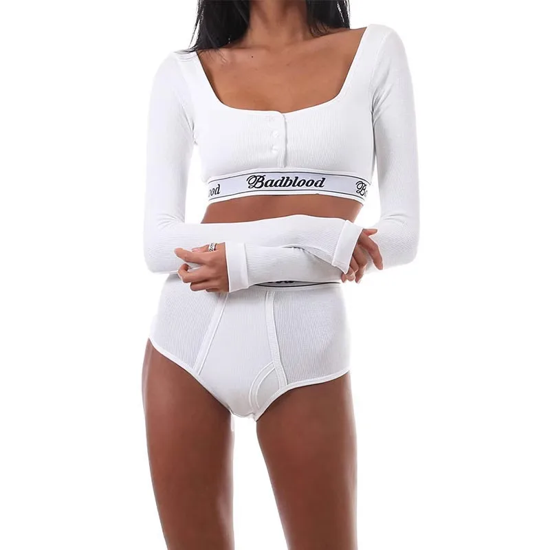 Badblood T-shirt vest short T-shirt women American Spice Girls long-sleeved niche dance sports top tide