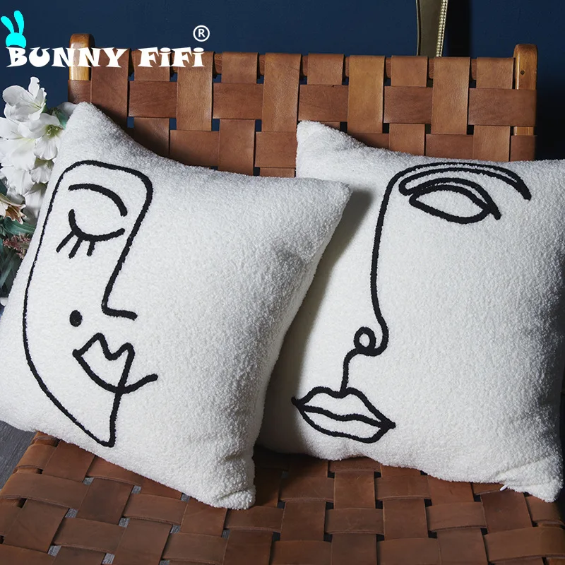 Minimalist Style Teddy Velvet Cushion Covers Ultra Soft Warm Pillowcase  45x45cm Decorative Pillow For Sofa Bedroom Living Room