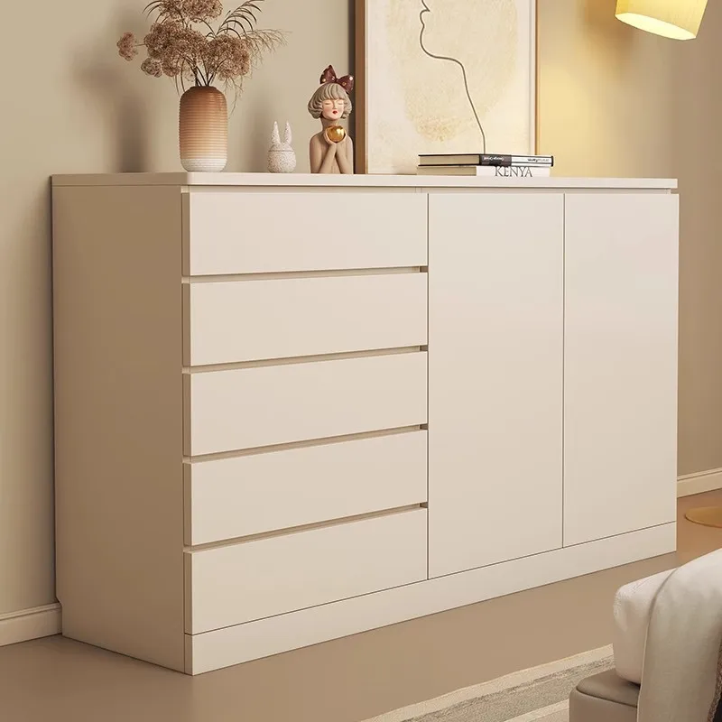 

Cream wind chest cabinet household drawer cabinet living room wall floor locker Internet celebrity bedroom sto