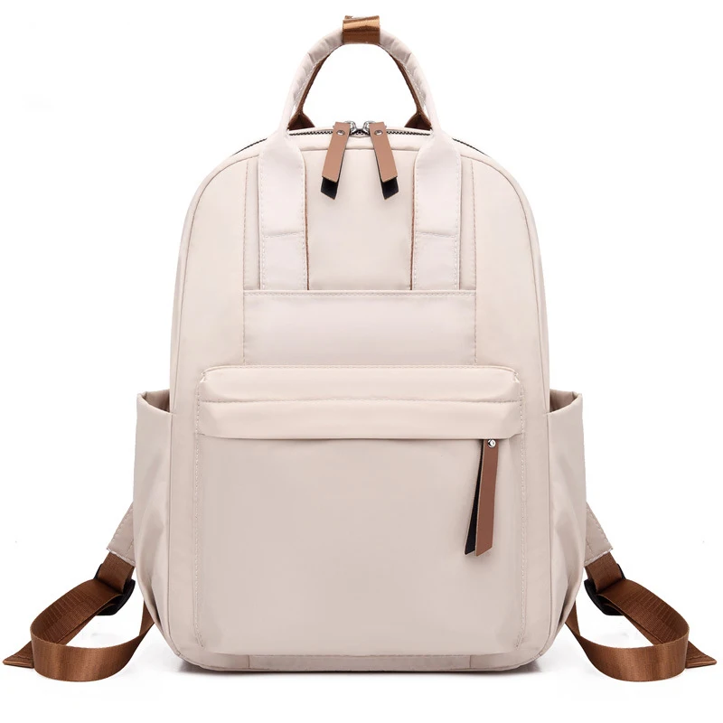 

Casual Women's Nylon Backpack Fashion Simple Laptop Portable Travel Backpack Student Double Zipper School Bag