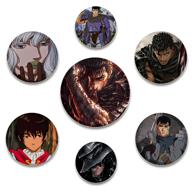 Значок Berserker с аниме-персонажем 58 мм, жестяной значок «сделай сам», оригинальный аксессуар для поклонников, коллекционные подарки, украшение для одежды и шляп