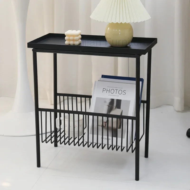 

Danish Design/ins Style Sofa Side Table Wrought Iron Corner Table Nordic Bedside Storage Small Table Coffee Table Rack