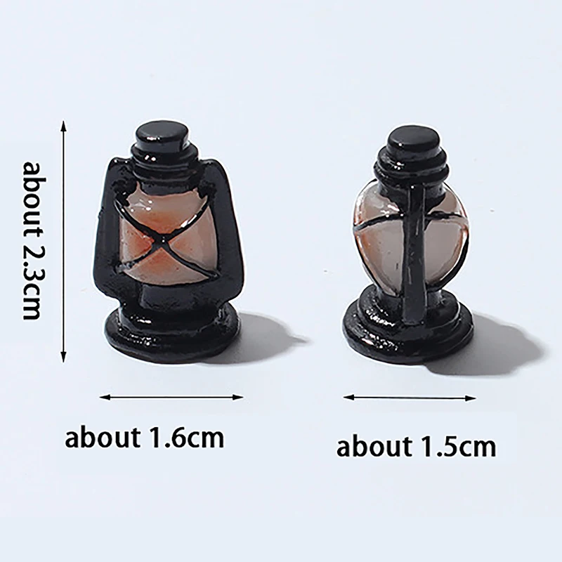 2pcs 1:12 Dollhouse Miniature Vintage Retro Kerosene Lamp Baby Gift Toy Mini Furniture Miniature Rement Black Kerosene Lamp