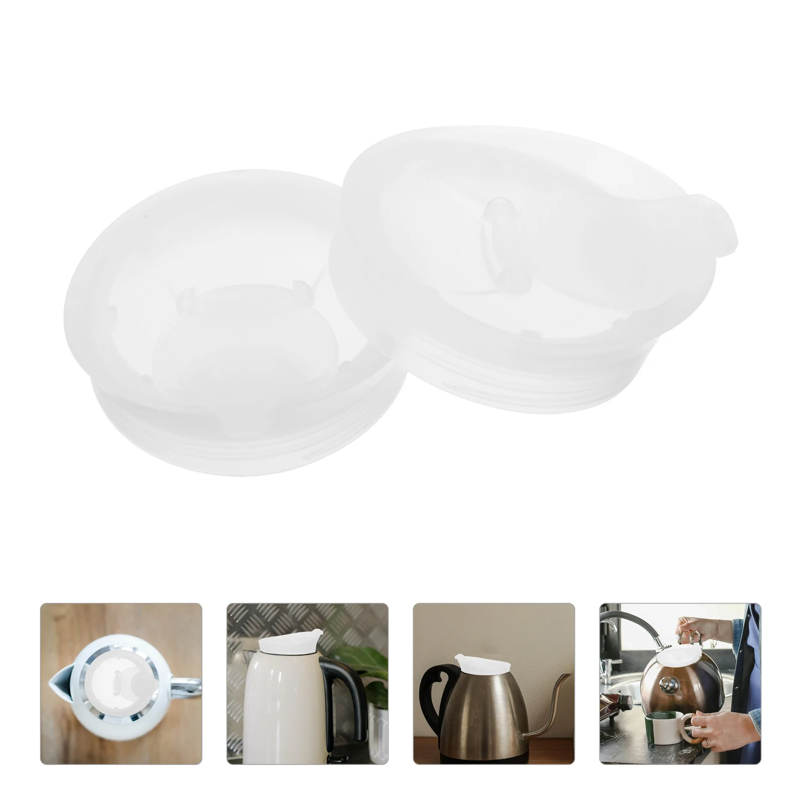 

2 Pcs Glass Cold Water Bottle Plastic Lid Kettle Airtight Cover Drink Wear-resistant Jug