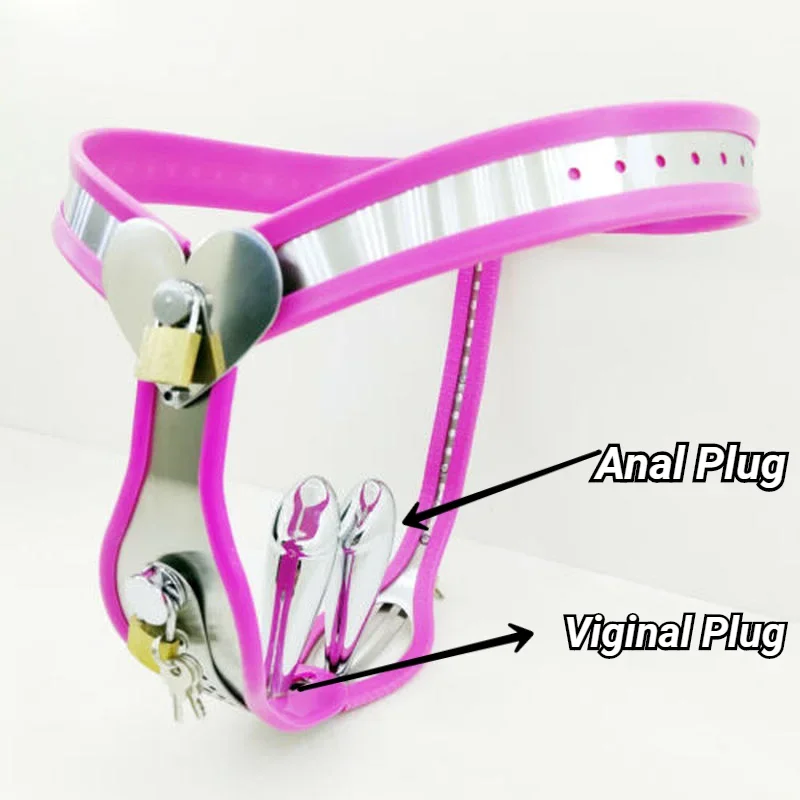 Heart-Type Female Stainless Steel Chastity Belt Device & Ball Handcuffs BDSM Anal Plug Stopper Bondage Sex Toys for Woman