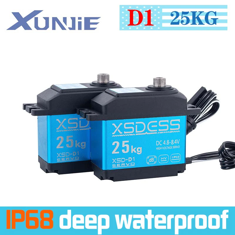 25kg Rc Servo Ip68 métal étanche Servo pour Rc 1/10 1/8 Traxxas Trx4 Axial Scx10 Rgt Rc4wd voiture sur chenilles Robot camion pièces de Robot