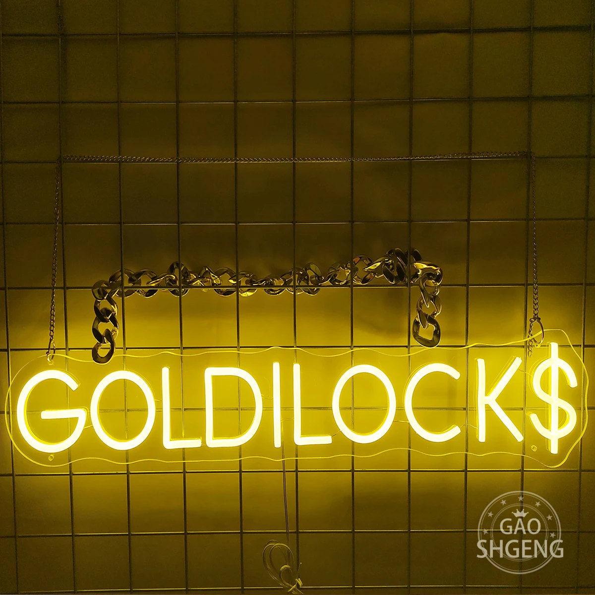 GOLDILOCK Money symbol neon lamp custom-made for room decoration shop shop banking insurance company manufacturing atmosphere