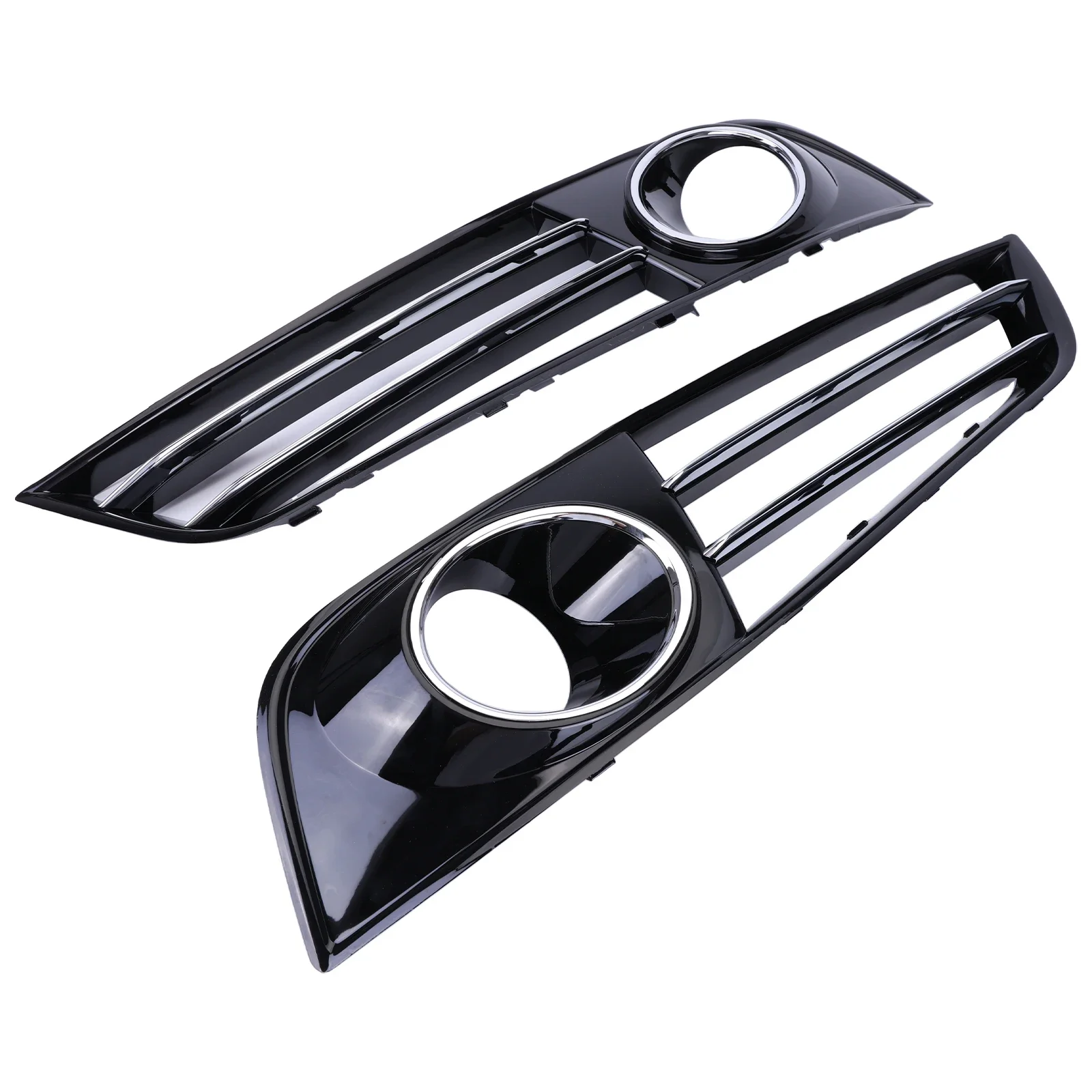 

1Pair Compatible For A8 2011-2014 Car Front Bumper Foglight Grille Fog Lamp Covers Vent Grill Air Duct Grille Cover Frame