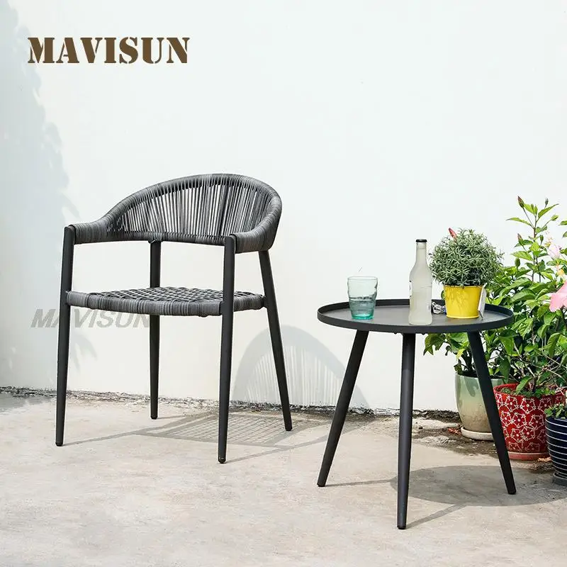 Outdoor Chair Combination Leisure Sofa Courtyard Small Apartment Balcony Rattan Double Sofa Chair Waterproof Furniture