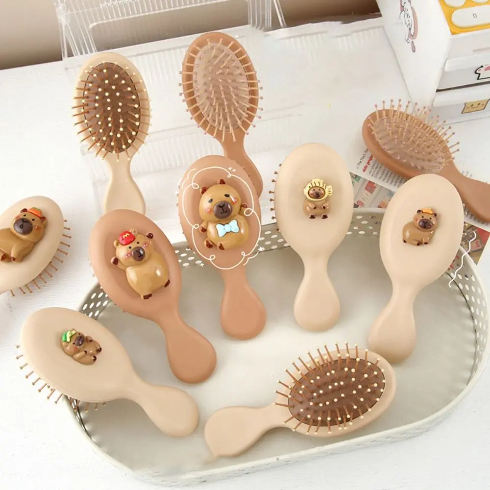Funny Capybara Air Cushion Comb Styling Accessories Portable Cute Massage Comb Anti-Static Cartoon Kapibala Airbag Comb Girl
