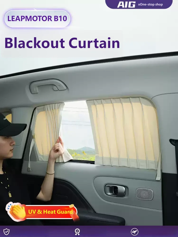 For LEAPMOTOR B10 2025 2026 Sunshade Curtain Pair for Car Side Window UV Protection Track Based High End Curtain Car Accessories