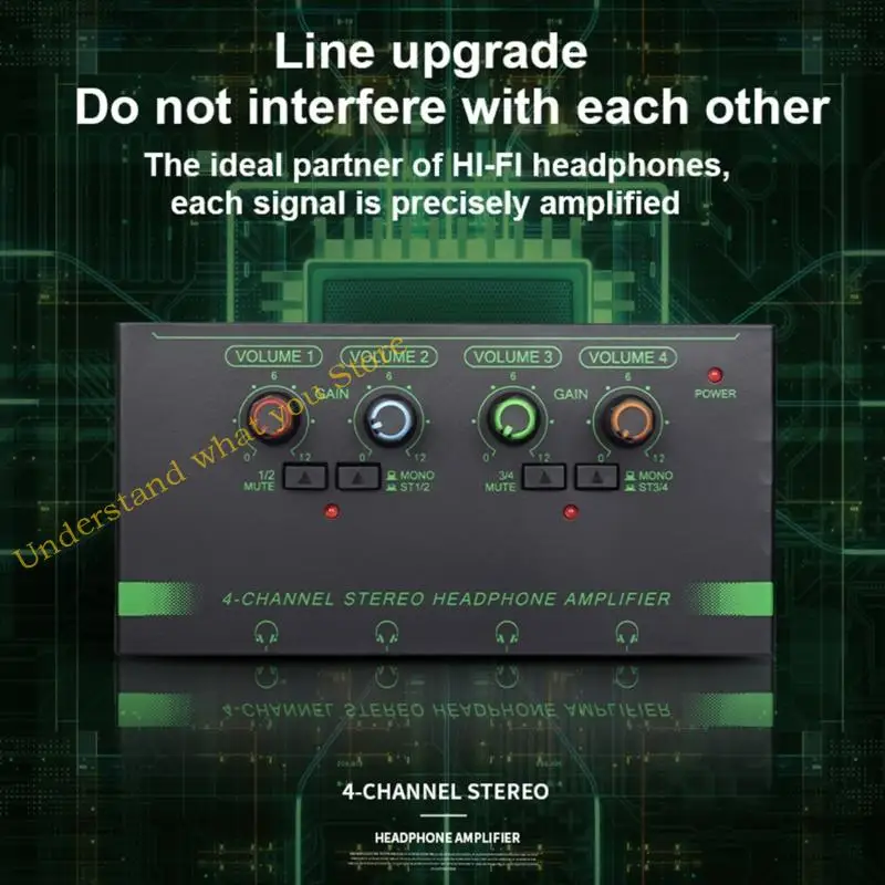 J60A Professional 4/6 Channel Amplifier Headphone Amplifier Lossless Monitor Splitter