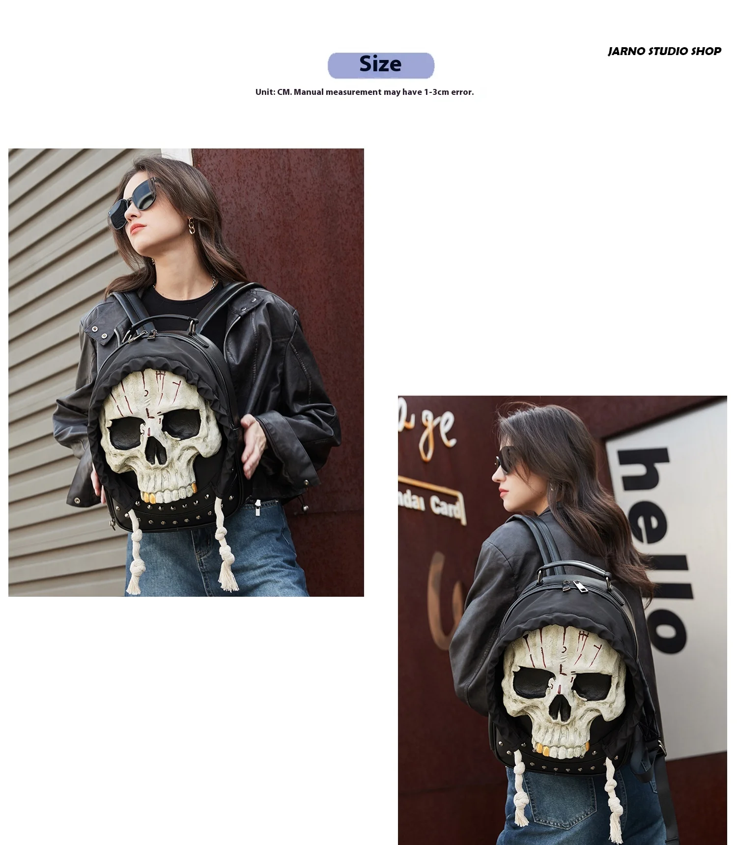 Dark punk personality and creativity unique black skull backpack women 2025 new backpack
