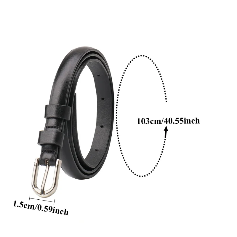 Korean-Style Women’s Versatile Decorative Skinny Jeans Belt Stylish High-End Minimalist Alloy Pin Buckle Student Belt