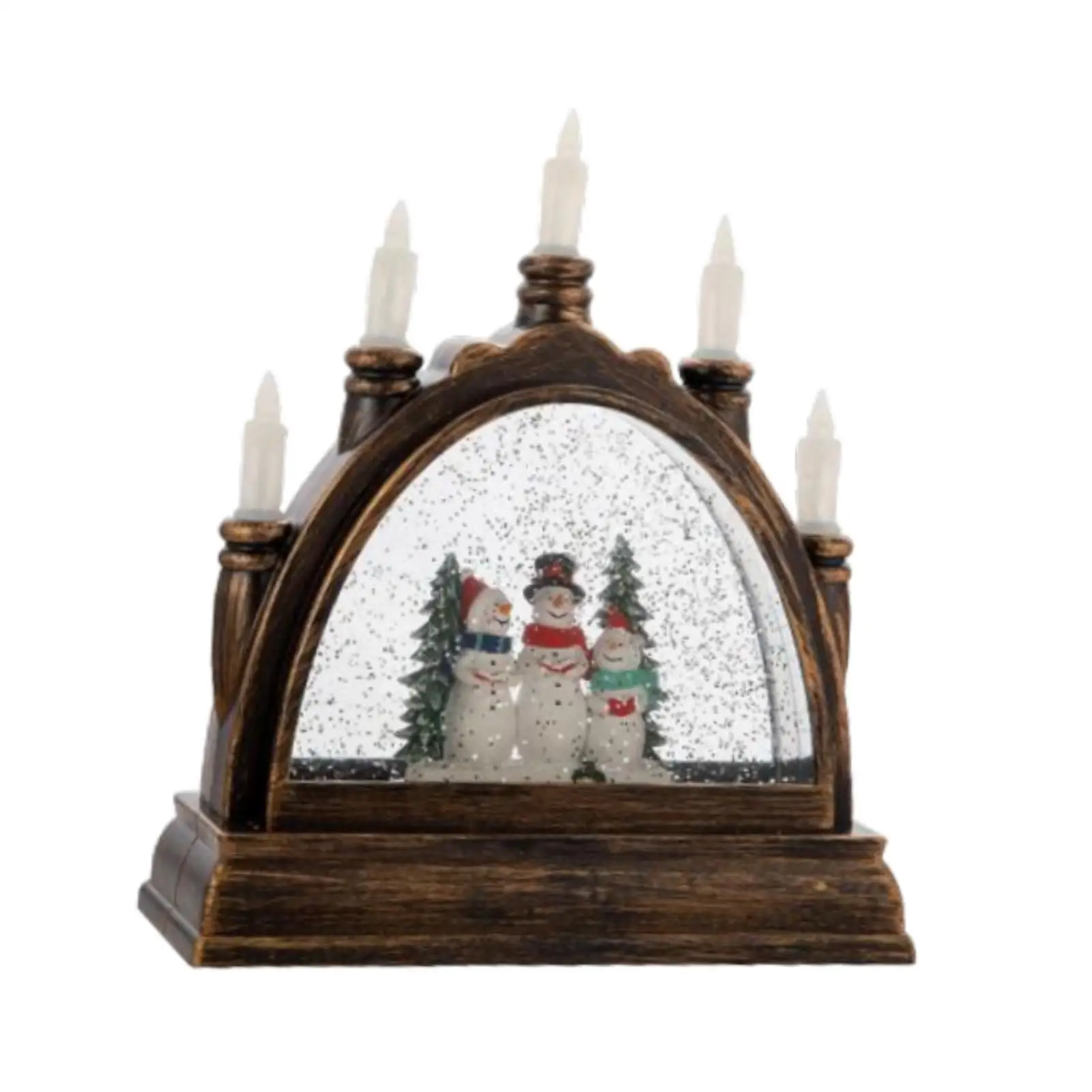 Snowman Scene Flameless Candle for Indoor Outdoor Centre Table Cabinet