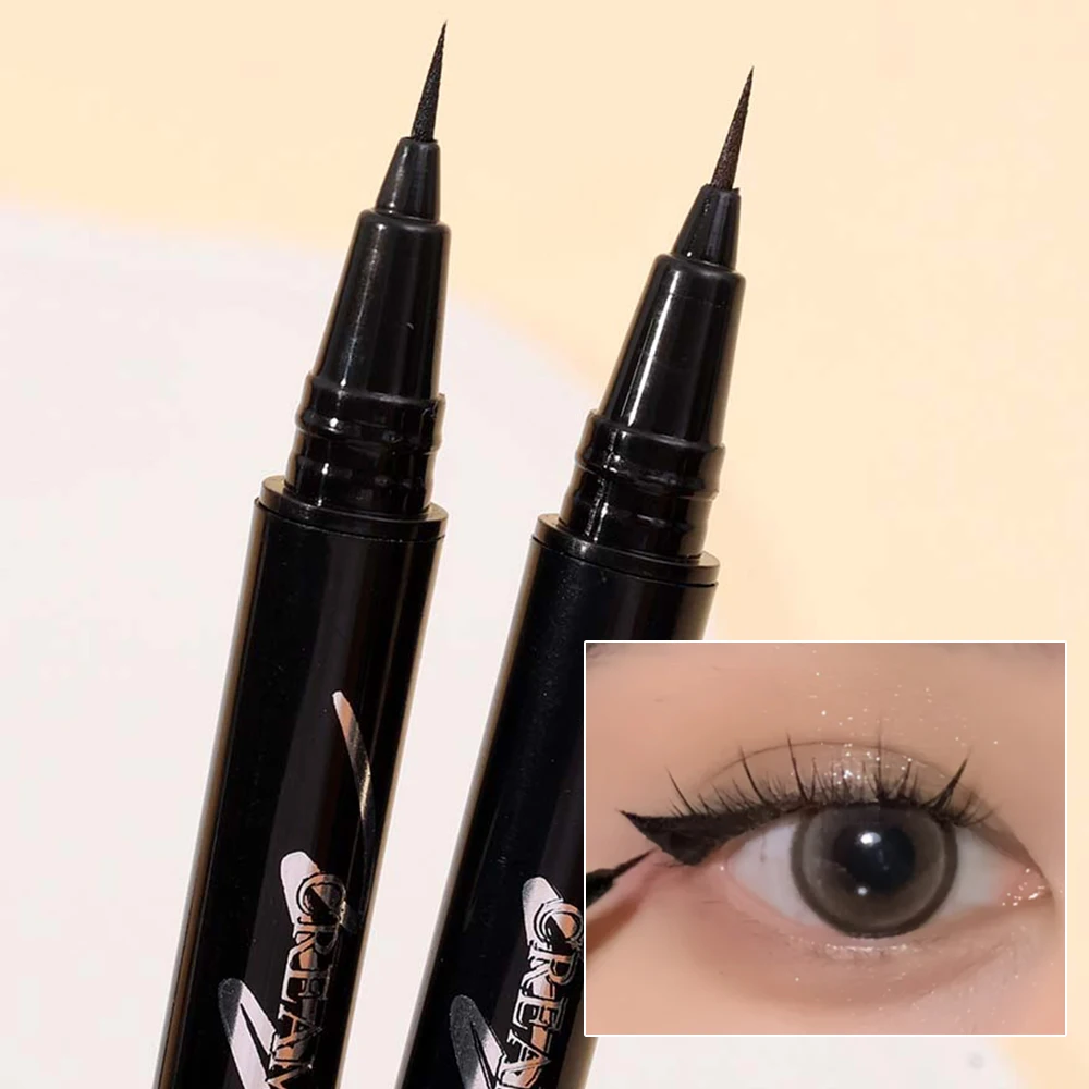 Smooth Black Eyeliner Ultra-Fine, Lower Eyelash Pen, impermeável, secagem rápida, duradoura Eye Liner, Deitado Silkworm, Maquiagem Tool, cosméticos