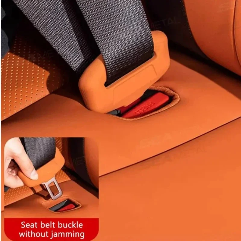 Universal Car 2Pcs Silicone Safety Belt Buckle Sleeve Anti‑Collision Anti‑Scratch Protective Cover For Seat Belt Buckle Interior