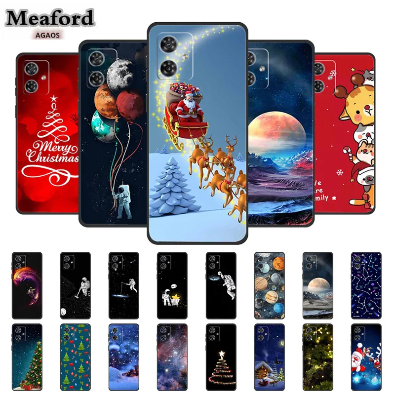 Marry Christmas Fundas for Motorola Moto G54 Europe Phone Case Soft Silicone TPU Capa Moto G54 Fundas XT-2343-1 Spaceman Coque