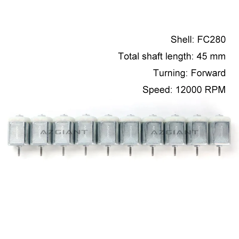 

10PCS FC280 DC Motor 12000RPM 45mm DIY Repair Engine For Car Replacement Power OEM Accesseries Forward Rotation Toy High Quality