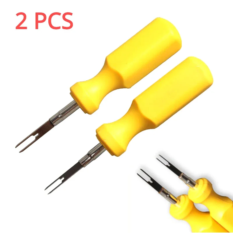 2 unids/set herramienta de extracción de Terminal de enchufe de coche Extractor de clavijas de llave 2mm 3mm conector de cable eléctrico con mango reparación automotriz