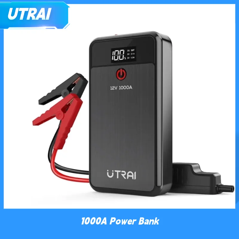 

Utrai car jump starter 1000A battery 8000mAh emergency power bank booster with LED lighting starting device 12V