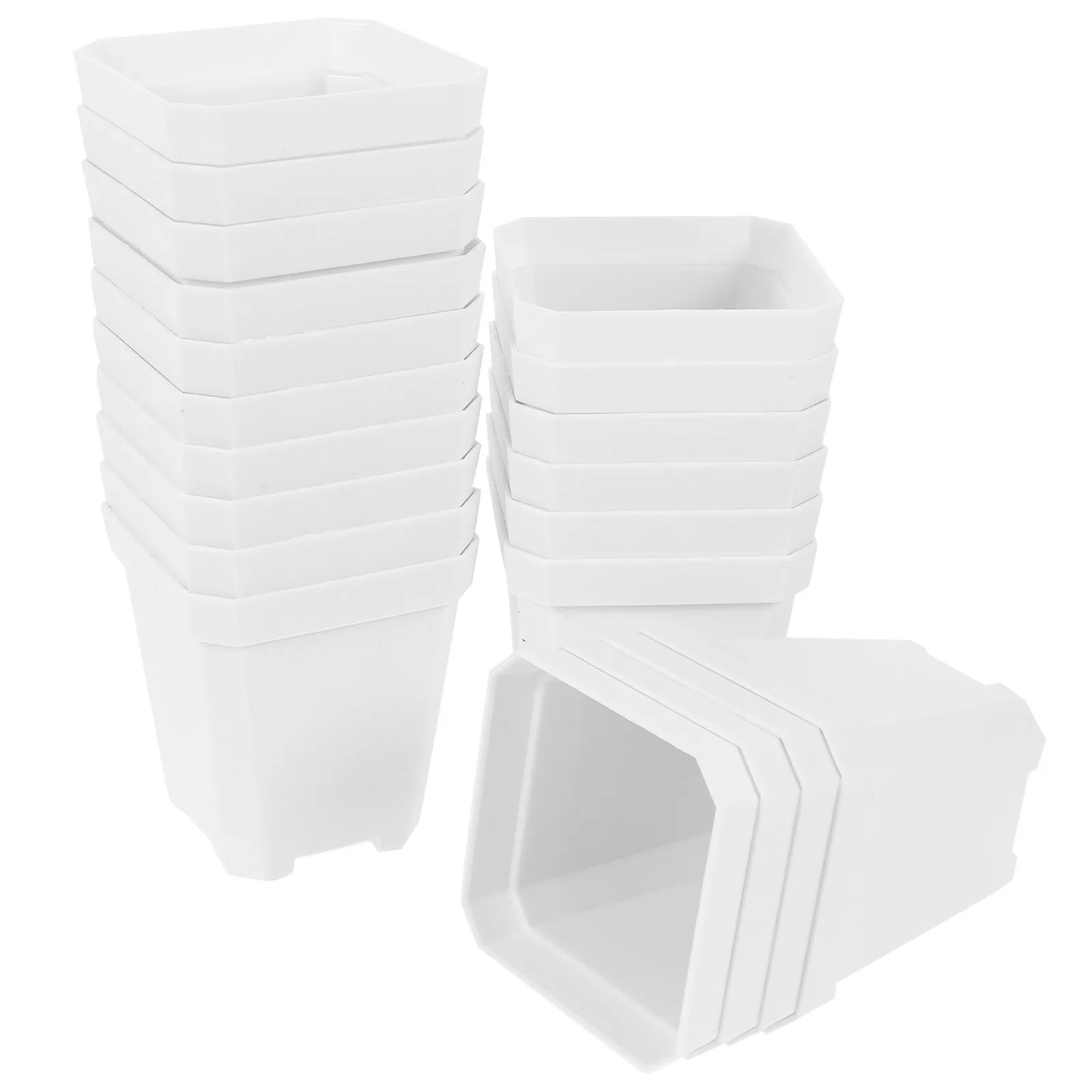 20Pcs Small Flower Pots for Plants Plastic Planter Set Ideal Succulent Growing Pot Garden Supply Nursery Accessory Holder