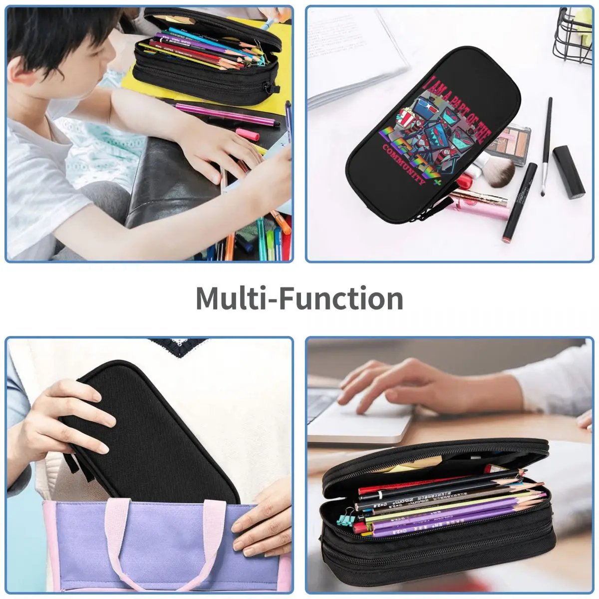 Imagem -05 - Vox Hazbin Hotel lg tv Lápis Cases Comdy Pencil Box Pen Holder para Estudante Grande Bolsa de Armazenamento Material Escolar Papelaria Presentes