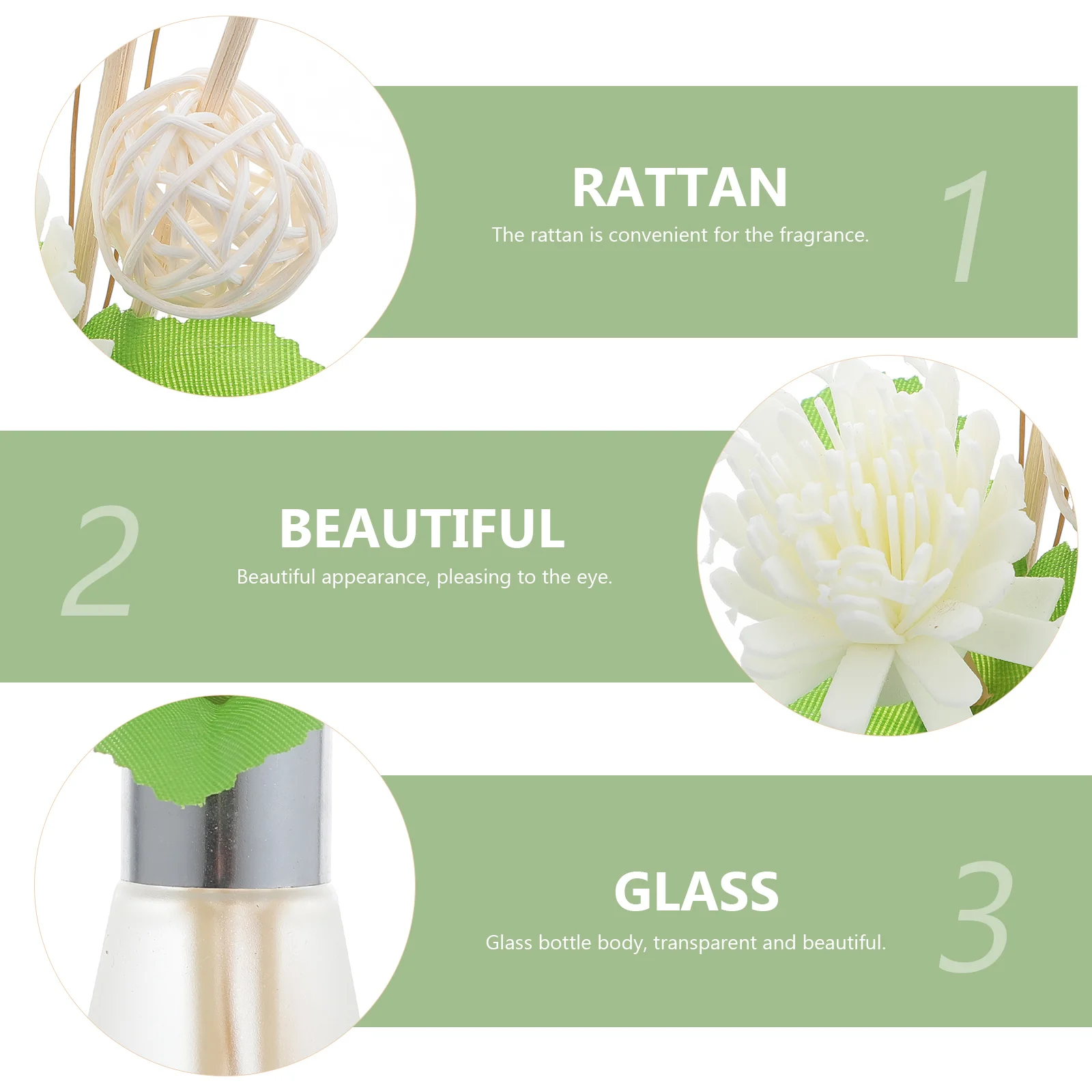 

3pcs Aroma Glass Clear Fragrance Bottle For Essential Oil Dried Flower Diffuser Home Decoration Desktop Adornment Glass Diffuser