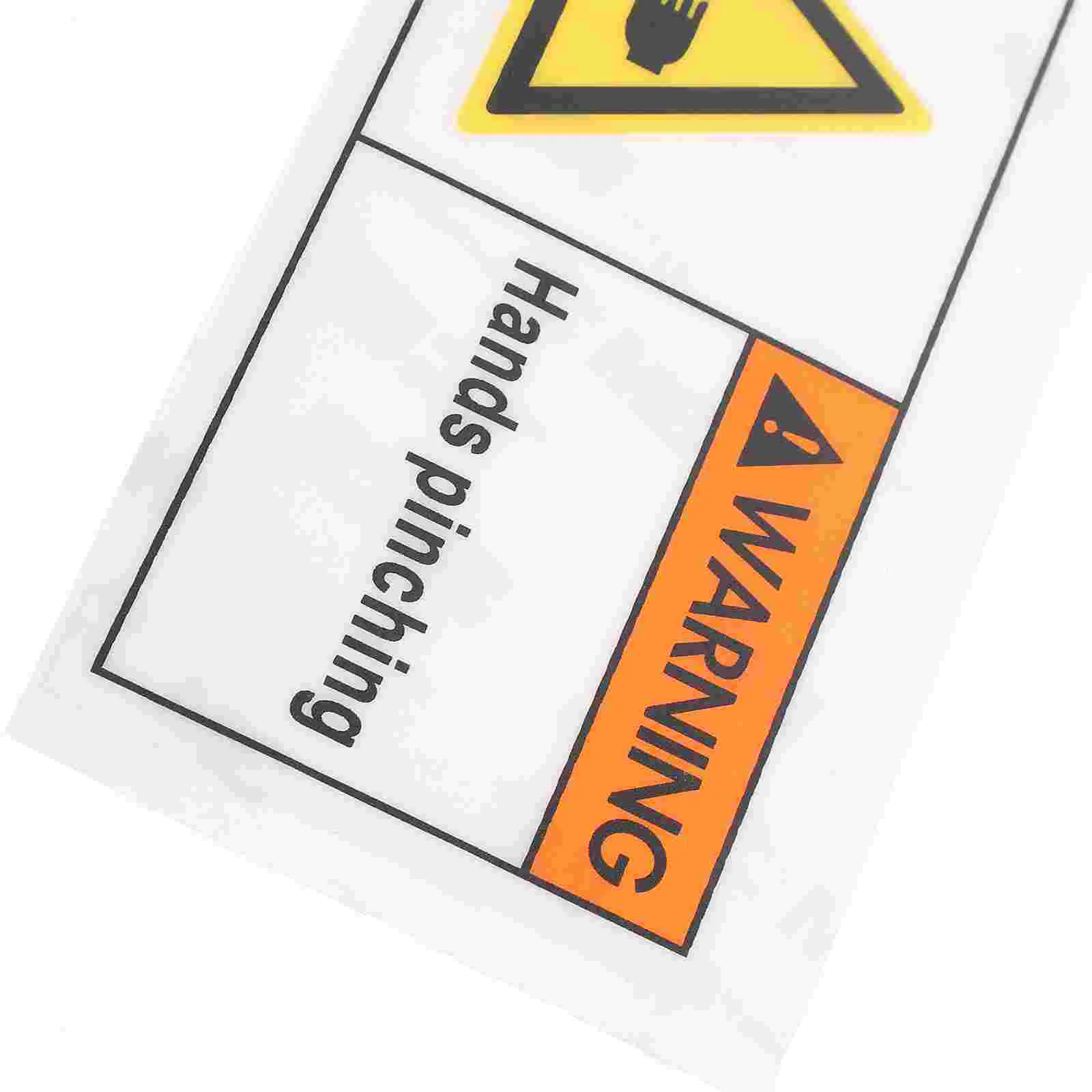 4 Pcs Warning Sign Sticker Hands Pinching Caution Small Paper Injury Safety Signs Machinery Equipment