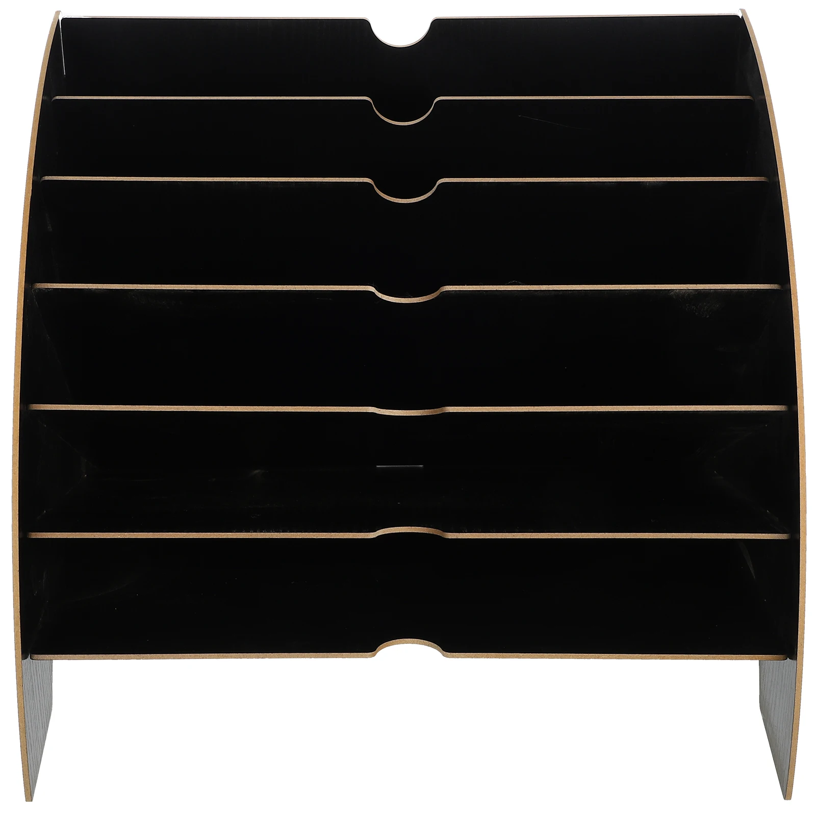 

Wooden Document Rack Black A4 Large Capacity Desktop Organizer File Storage Shelf Magazine Stand Brochure Holder Tabletop