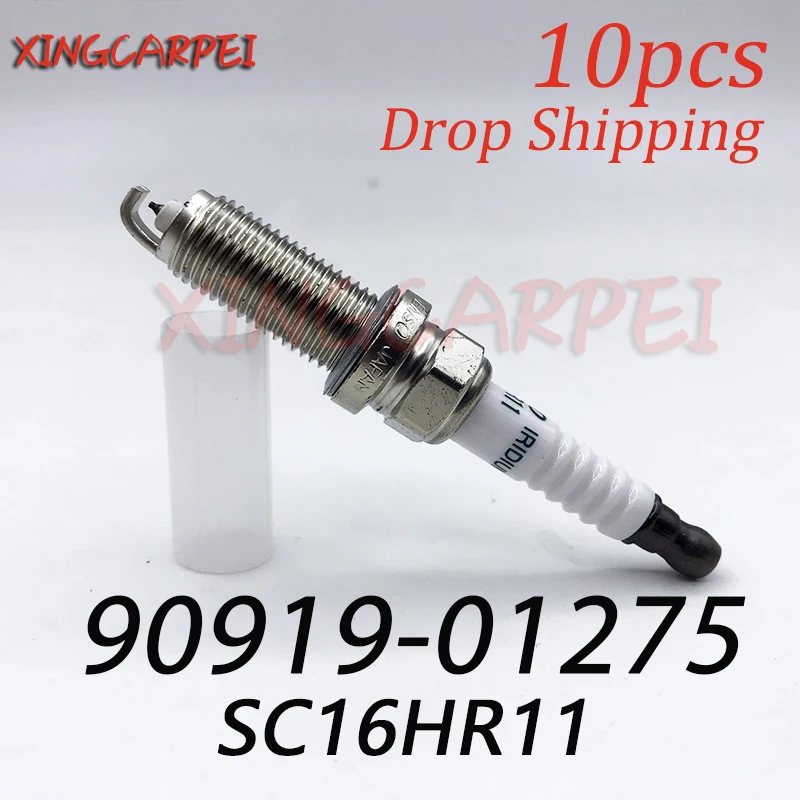 10pcs SC16HR11 Car Iridium Spark Plug Fit For Toyota Corolla Matrix Prius Scion xD Lexus 90919-01275 SC16HR11 Drop Shipping