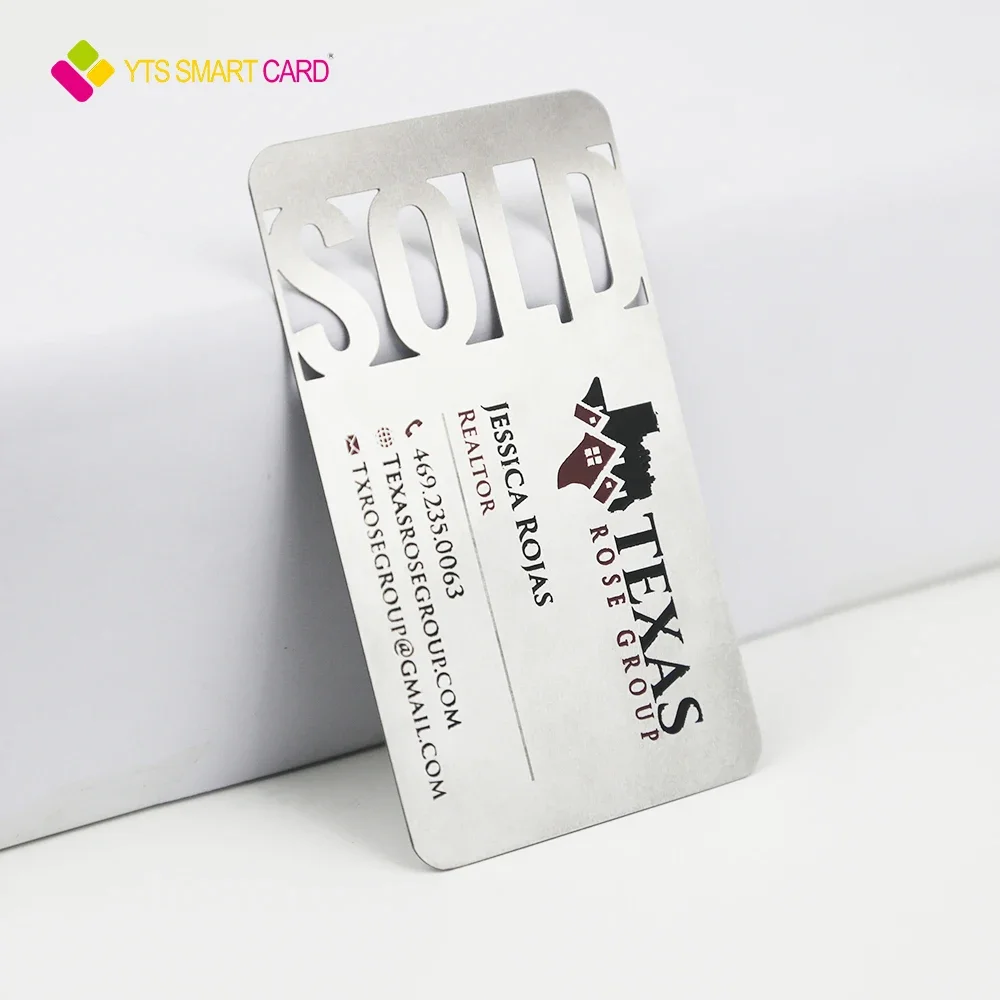 YTS مخصصة Nfc Smart Chip PvcRfid Card 13.56mhz بطاقة ائتمان الأعمال المعدنية للتحكم في الوصول