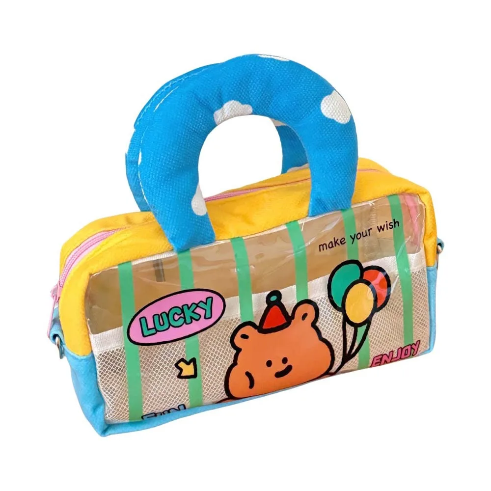 الكرتون Y2K الكرتون حقيبة أدوات مكتبية تخزين سطح المكتب سعة كبيرة الكورية مقلمة PVC مستحضرات التجميل بطاقة القلم #1