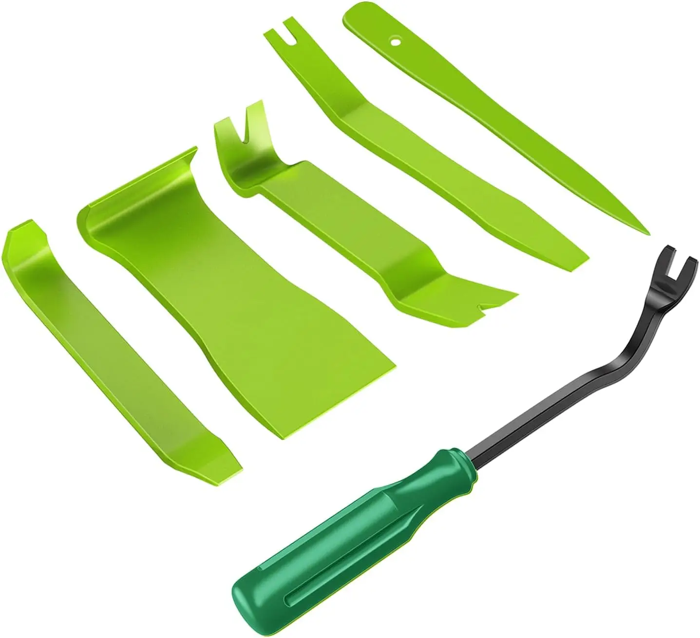 

6-Piece Auto Trim Removal Kit, No-Scratch Tools for Car Audio and Window Molding, Green