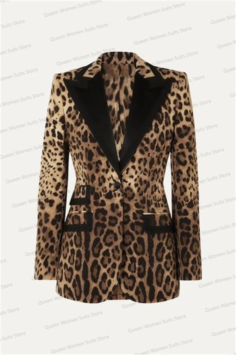 Vestidos femininos de baile de noite veludo, roupas leopardo, casaco blazer sob medida, roupas de moda, jaqueta feminina, 1 pc