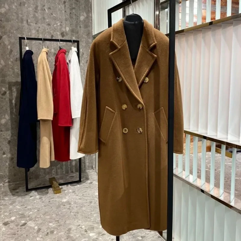 2024 high level Women's Coat Double-sided 10% Cashmere 90% Wool Women's Long Coat Jacket Winter New Cashmere Coat Women Trench