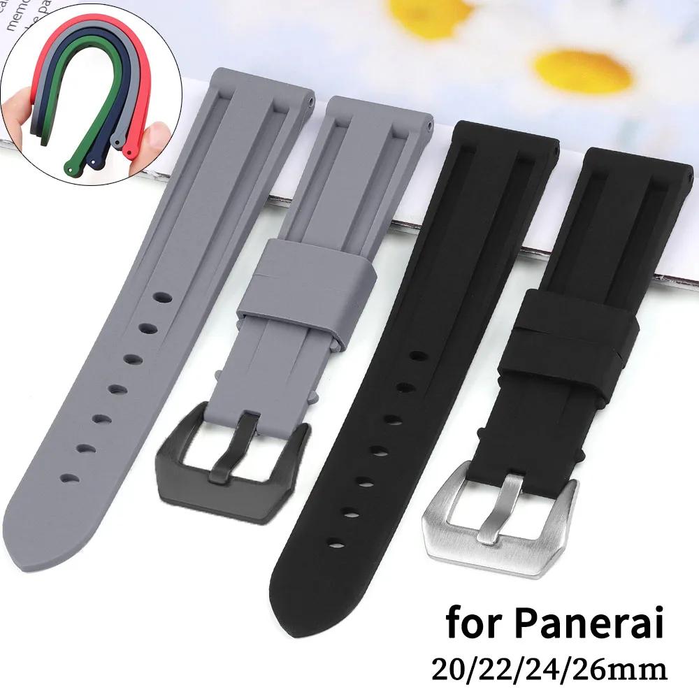 

Резиновый ремешок для браслета Panerai, универсальный силиконовый ремешок для часов Omega, мужской и женский спортивный водонепроницаемый браслет 20 мм, 22 мм, 24 мм, 26 мм
