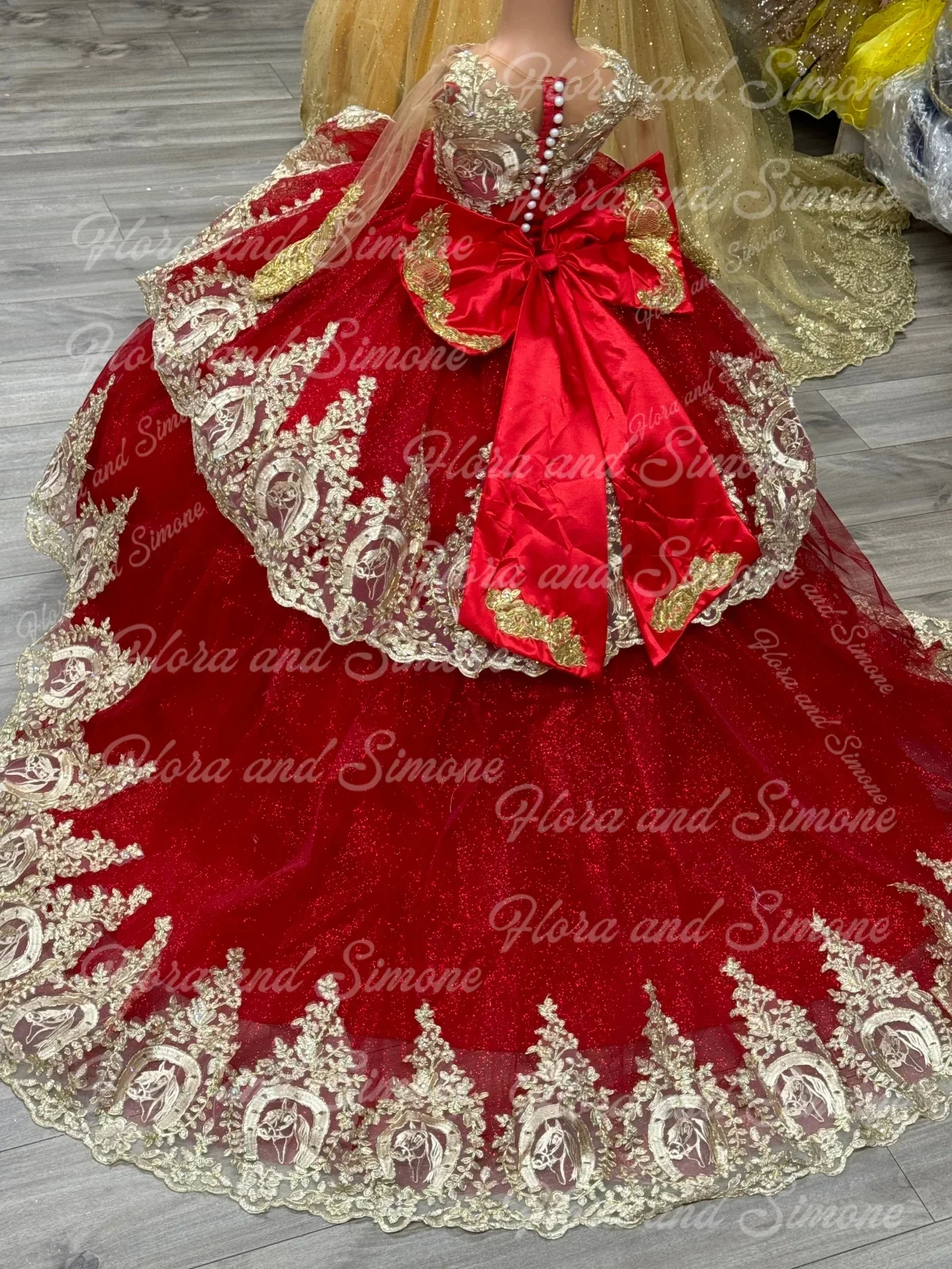 Robes de demoiselle d'honneur pour cérémonies de mariage, avec des Appliques dorées, sans manches, longueur au sol, pour fêtes d'anniversaire pour enfants, séance Photo personnalisée