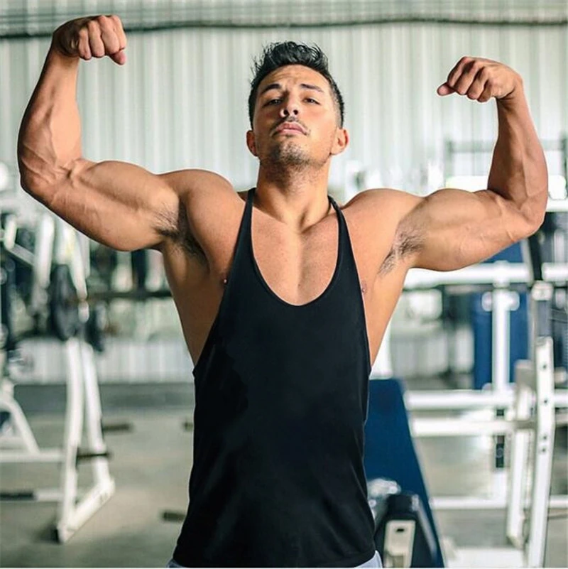 Gym Clothing Bodybuilding Stringer Tank Top Men Cotton Running Vest Y Back Sleeveless Shirt Sports Singlets Workout Tanktops