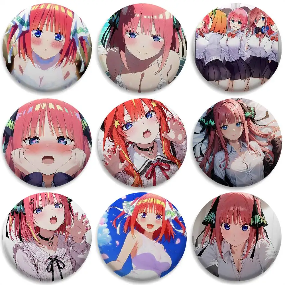 

Quintessential Q-Quintuplets Badges Round Exquisite Badge Brooches Creative Pins For Clothes Hat Backpack Gift Accessories