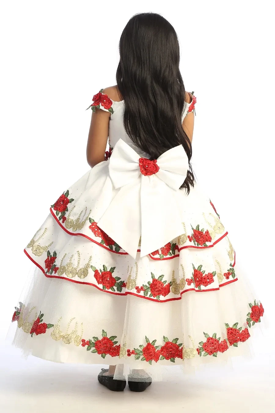 Mini vestidos de quinceañera con hombros descubiertos, apliques de flores, vestidos de niña para bodas, vestidos de desfile mexicano, vestidos de bebé