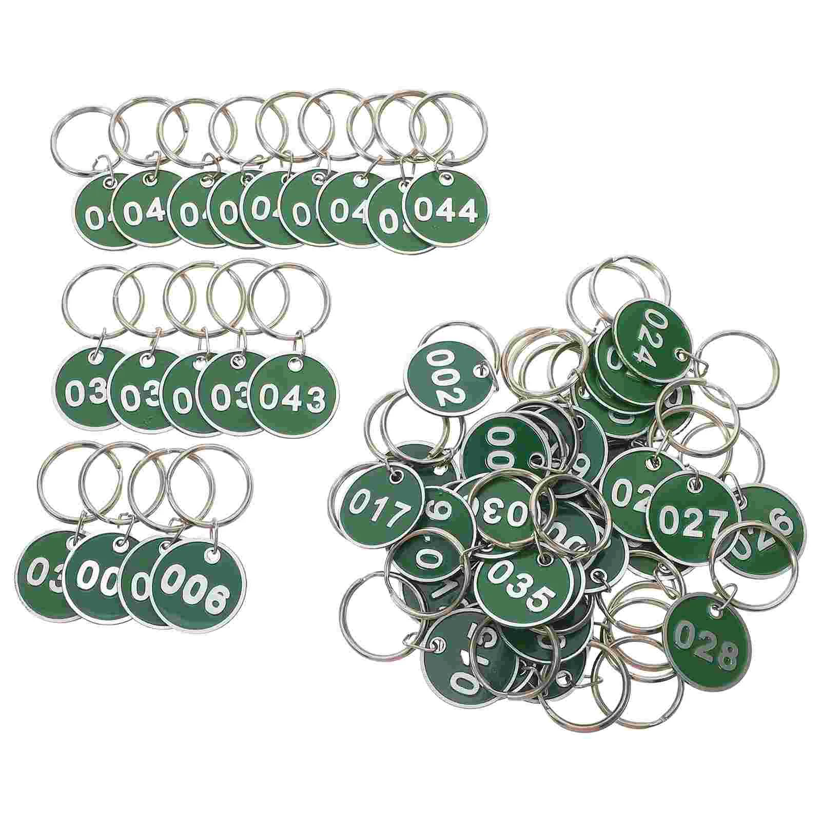 50Pcs Aluminium Alloy Storage Tags Metal Numbers Plates Luggage ID Tags Key Ring Labels (Number 1-50)