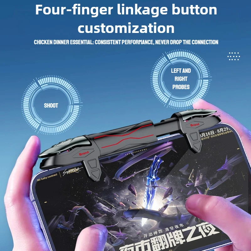 DY13 4-Palcowy Mechaniczny Spust do Gier na Telefon Komórkowy, Kontroler do Gier z Efektem Jedzenia Kurczaka, Fizyczny Przycisk do iPhone'a i Androida — zdjęcie produktu 3