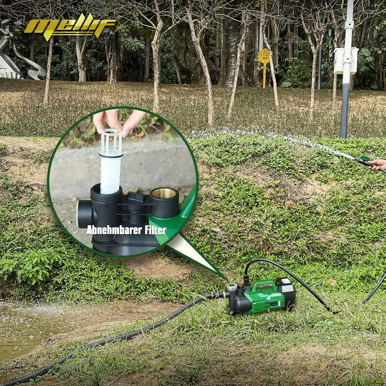 Cordless Water Pump for Makita 18V BL1830 Battery, Garden Pump with 2800 L/h flow rate, for Irrigation, Drainage (Tool Only)