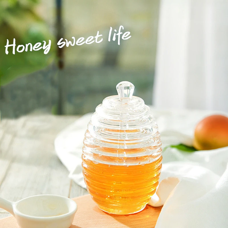 Honey jar with stirring rod, honey bottle, juice jam jar, cross-border manufacturer capacity 265ML food storage