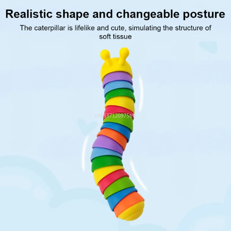 Colorful Jointed Caterpillar Sensory Toy Killing Time Relieving Stress Above Crawling Toys Decompression Puzzle Caterpillar